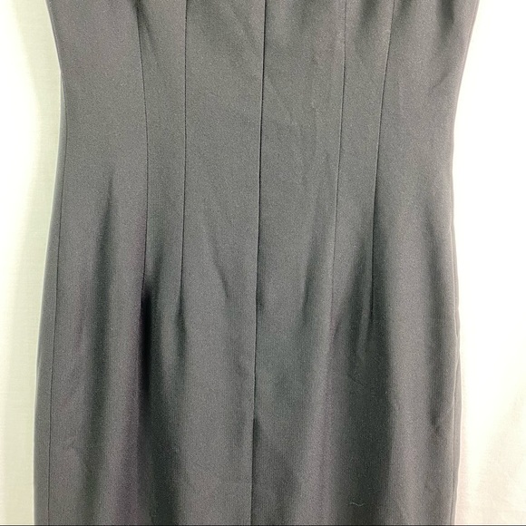 AnnTaylor Vintage Black Double Button Sheath Dress 4 - Picture 7 of 11